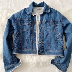 Shearling Lined • Cropped Jean Jacket